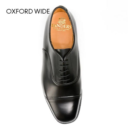 Sanders Wide Fit Oxford, musta