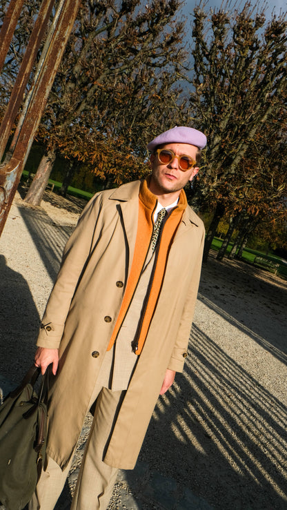 Herrainpukimon sadetakki mittatilauksena (car coat)