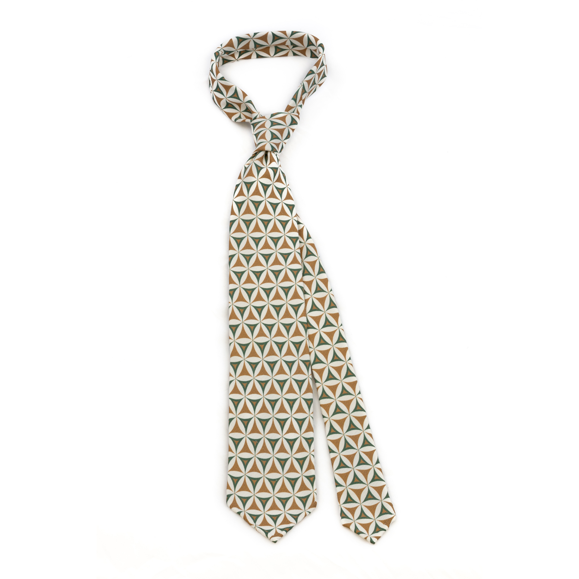 DLA green diamond pattern soft silk tie